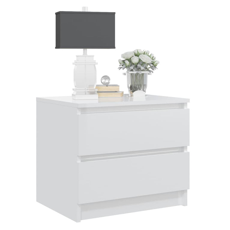 Nachtkastjes 2 st 50x39x43,5 cm spaanplaat hoogglans wit MeubelReus