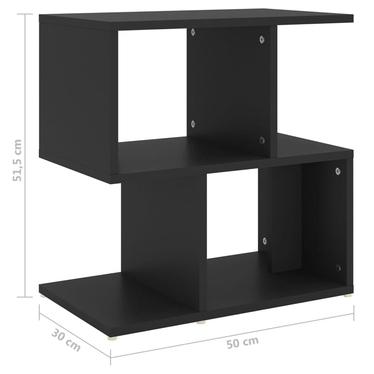 Nachtkastjes 2 st 50x30x51,5 cm spaanplaat zwart