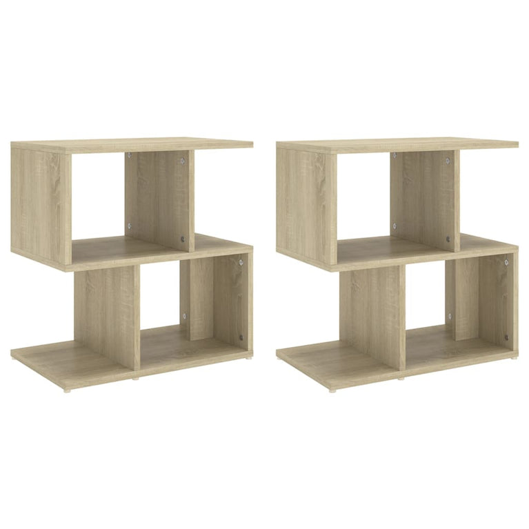 Nachtkastjes 2 st 50x30x51,5 cm spaanplaat sonoma eikenkleurig MeubelReus