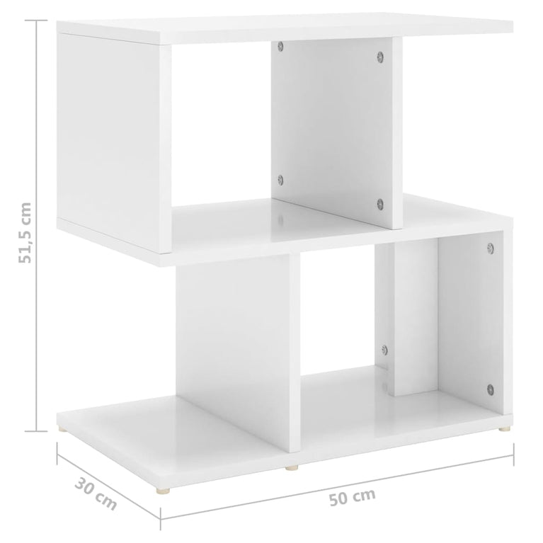 Nachtkastjes 2 st 50x30x51,5 cm spaanplaat hoogglans wit