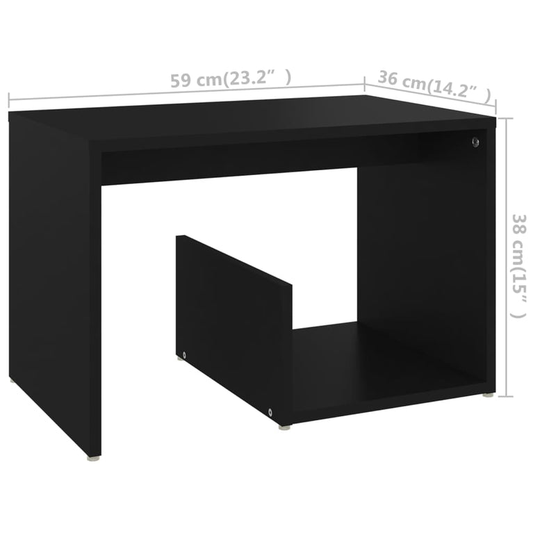 Bijzettafel 59x36x38 cm spaanplaat zwart