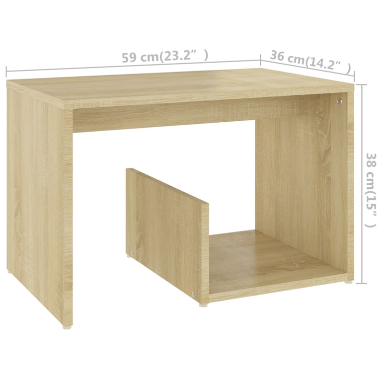 Bijzettafel 59x36x38 cm spaanplaat sonoma eikenkleurig