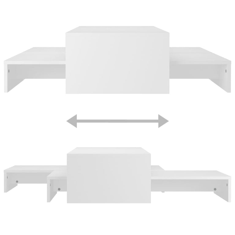 Salontafelset 100x100x26,5 cm bewerkt hout wit MeubelReus