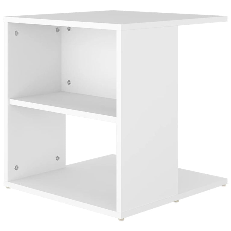 Bijzettafel 45x45x48 cm bewerkt hout wit MeubelReus