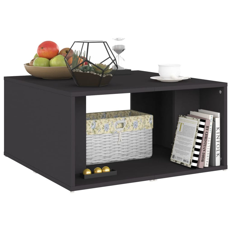 Salontafels 4 st 33x33x33 cm spaanplaat grijs MeubelReus