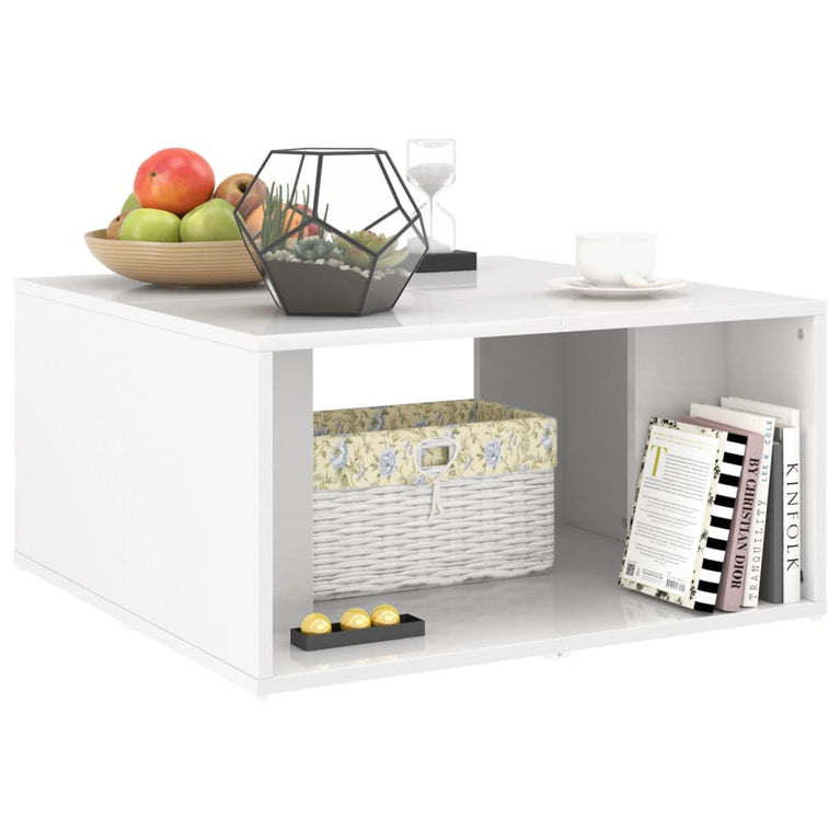 Salontafels 4 st 33x33x33 cm spaanplaat hoogglans wit MeubelReus