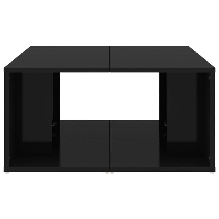 Salontafels 4 st 33x33x33 cm spaanplaat hoogglans zwart MeubelReus