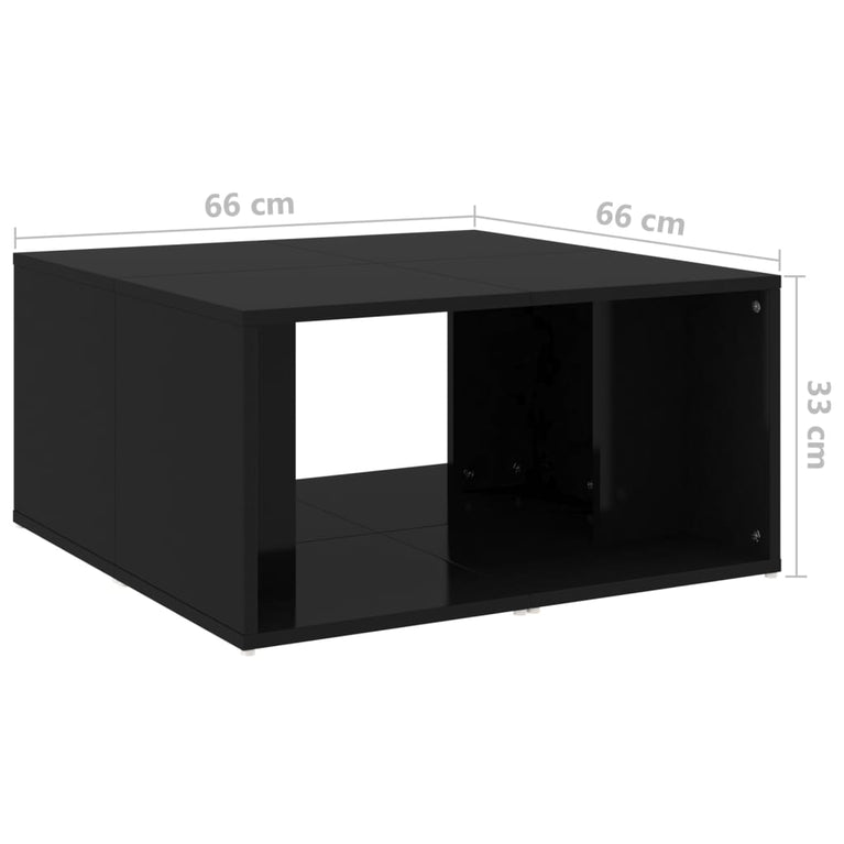 Salontafels 4 st 33x33x33 cm spaanplaat hoogglans zwart MeubelReus