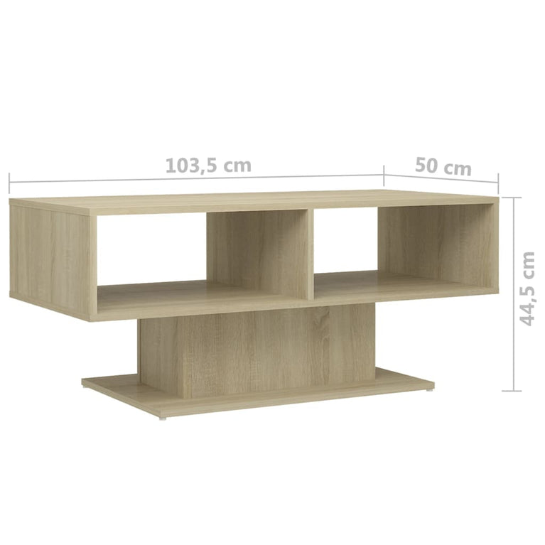 Salontafel 103,5x50x44,5 cm spaanplaat sonoma eikenkleurig MeubelReus
