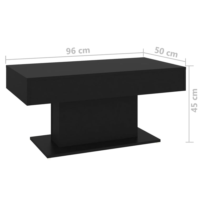 Salontafel 96x50x45 cm spaanplaat zwart