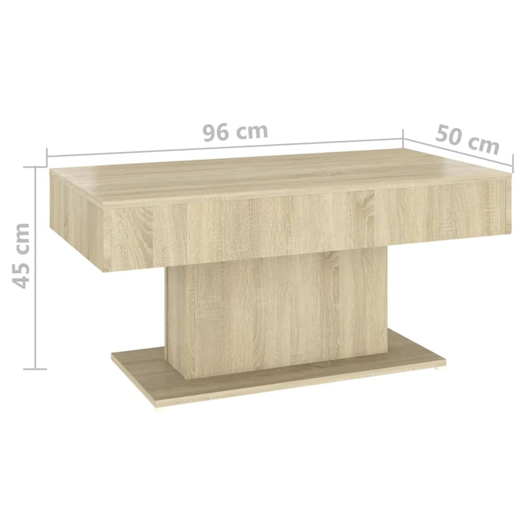 Salontafel 96x50x45 cm spaanplaat sonoma eikenkleurig