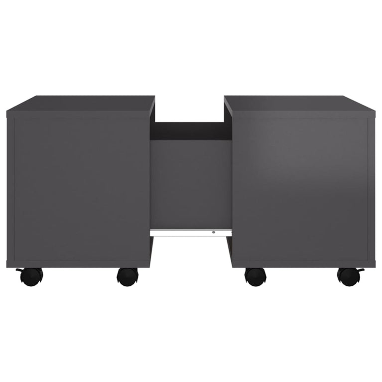 Salontafel 60x60x38 cm spaanplaat hoogglans grijs MeubelReus