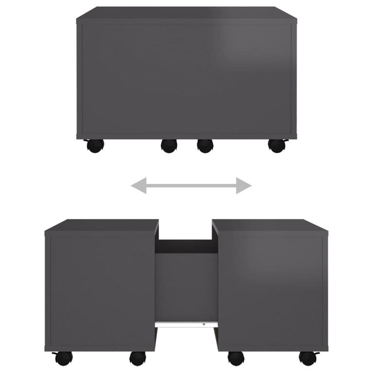 Salontafel 60x60x38 cm spaanplaat hoogglans grijs MeubelReus