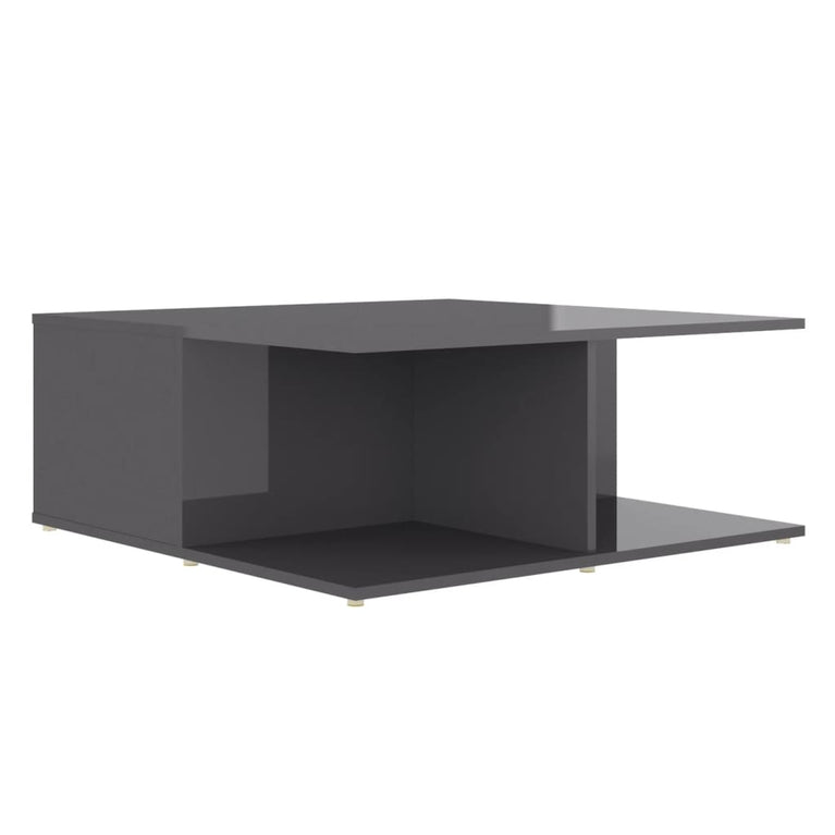 Salontafel 80x80x31 cm spaanplaat hoogglans grijs MeubelReus