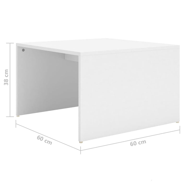 3-delige Salontafelset 60x60x38 cm bewerkt hout wit MeubelReus