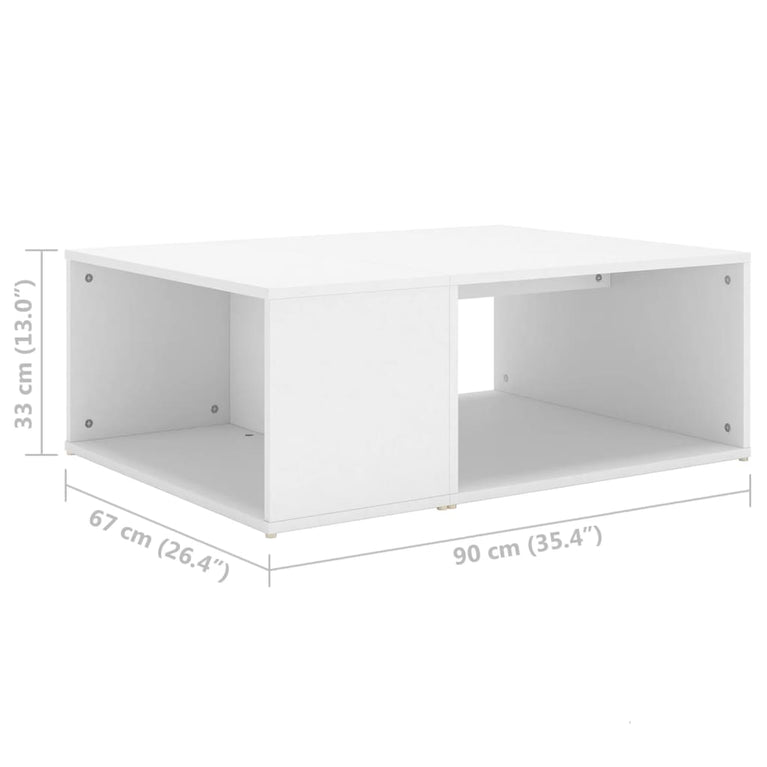 Salontafel 90x67x33 cm bewerkt hout wit MeubelReus