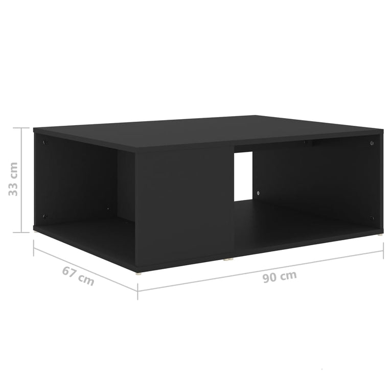 Salontafel 90x67x33 cm spaanplaat zwart MeubelReus