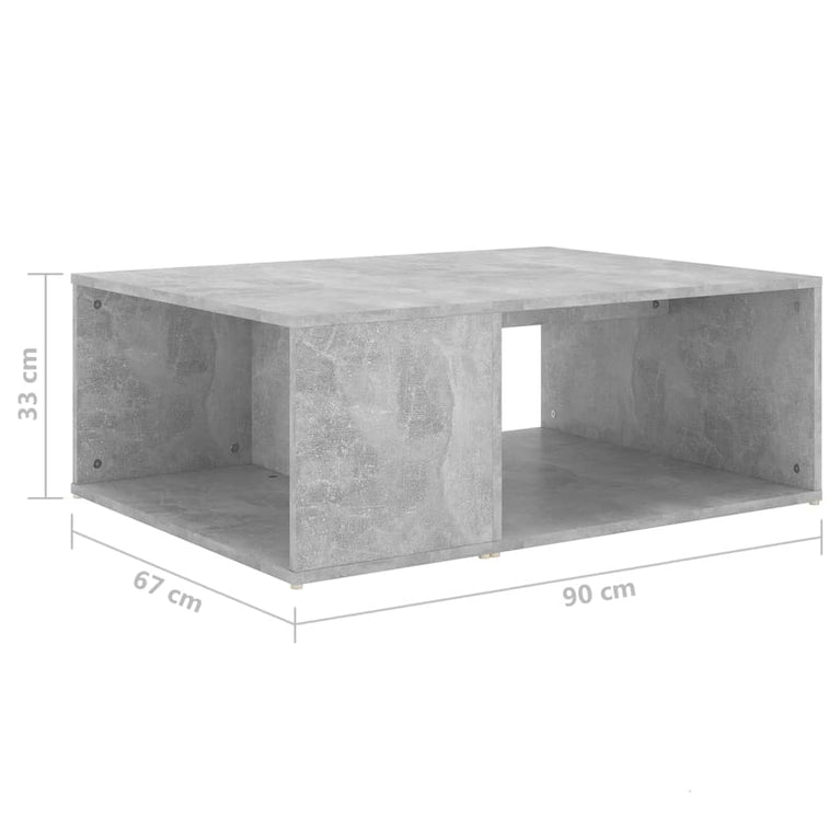 Salontafel 90x67x33 cm spaanplaat betongrijs MeubelReus