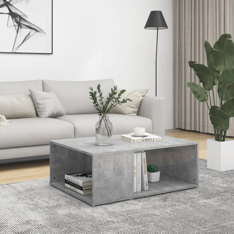 Salontafel 90x67x33 cm spaanplaat betongrijs MeubelReus