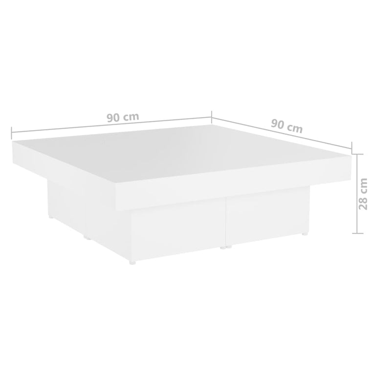 Salontafel 90x90x28 cm spaanplaat wit MeubelReus