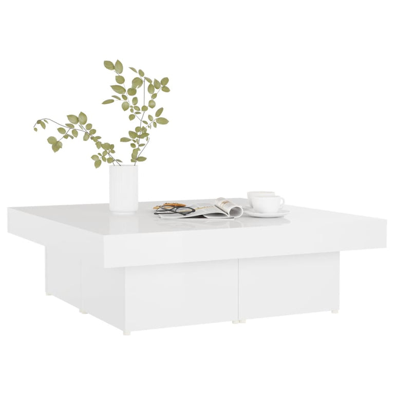 Salontafel 90x90x28 cm spaanplaat hoogglans wit MeubelReus