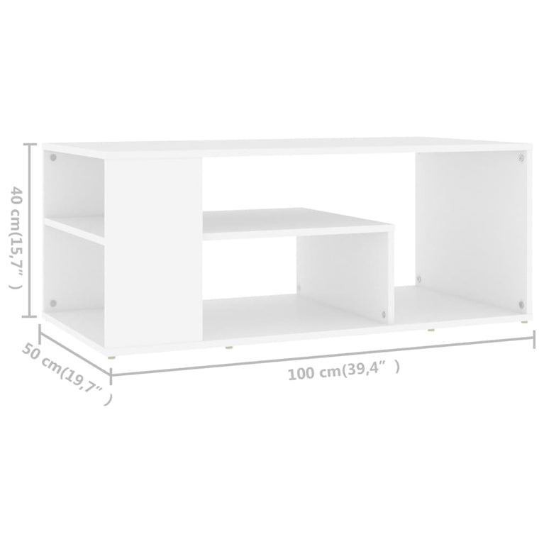 Salontafel 100x50x40 cm spaanplaat wit MeubelReus
