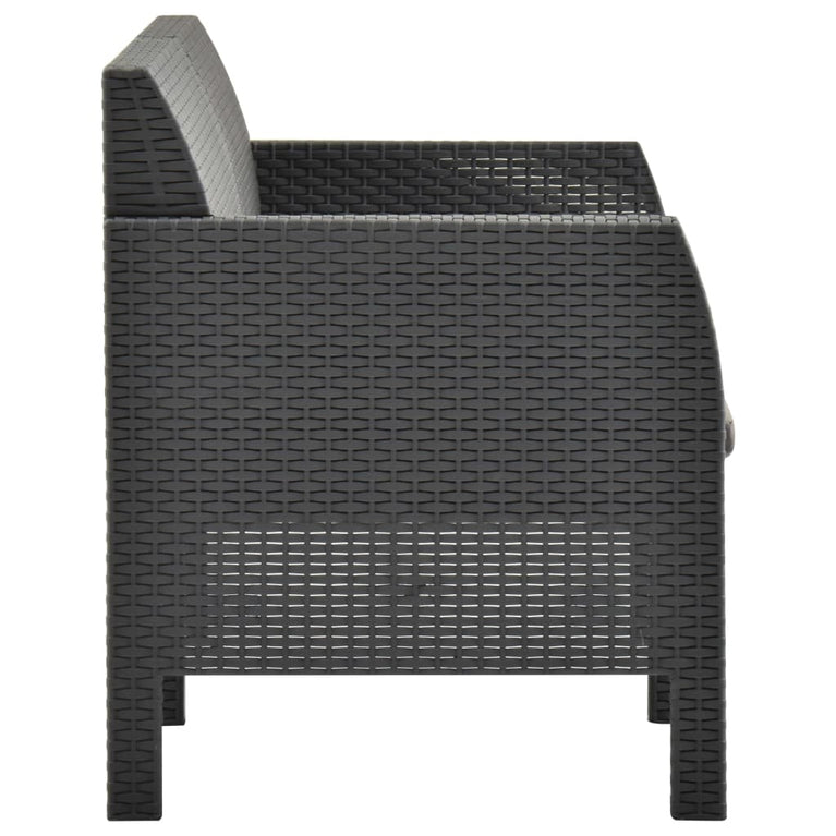 2-delige Loungeset met kussens PP rattan antracietkleurig MeubelReus