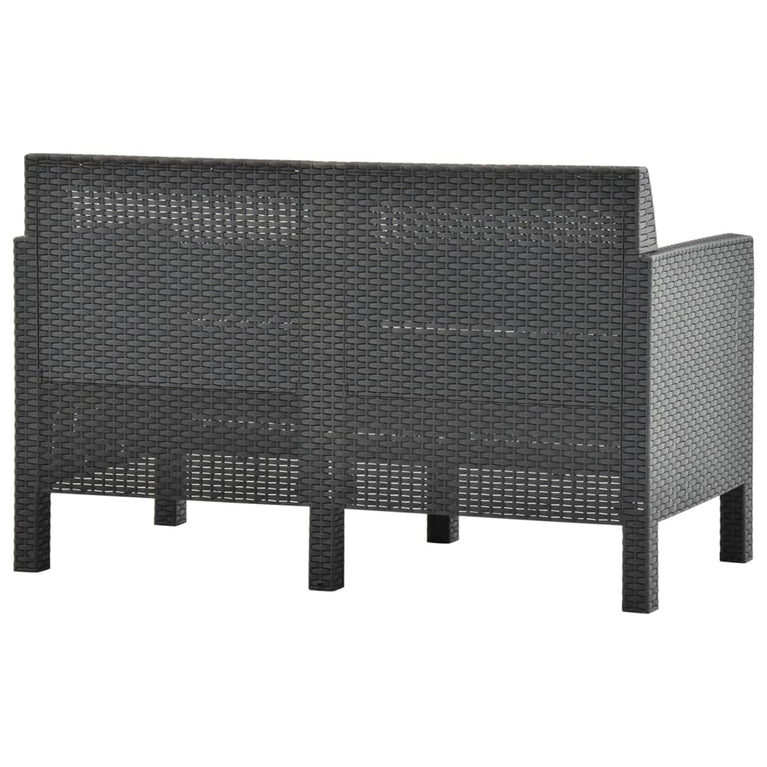 2-delige Loungeset met kussens PP rattan antracietkleurig MeubelReus