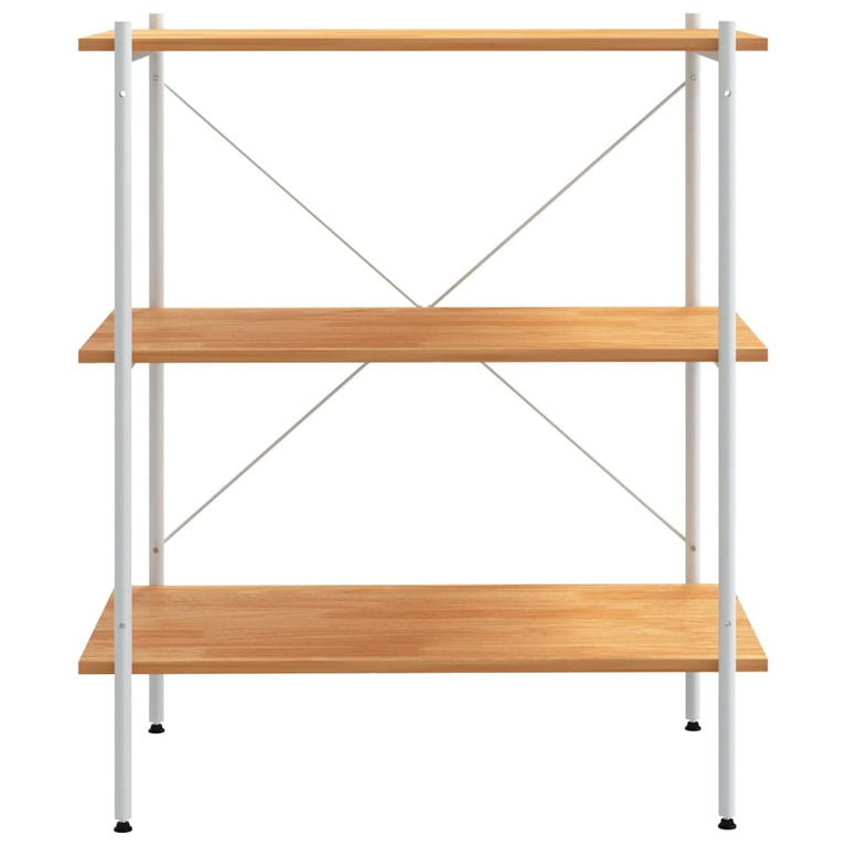 Opbergrek 3-laags 80x40x92 cm wit en eikenkleurig