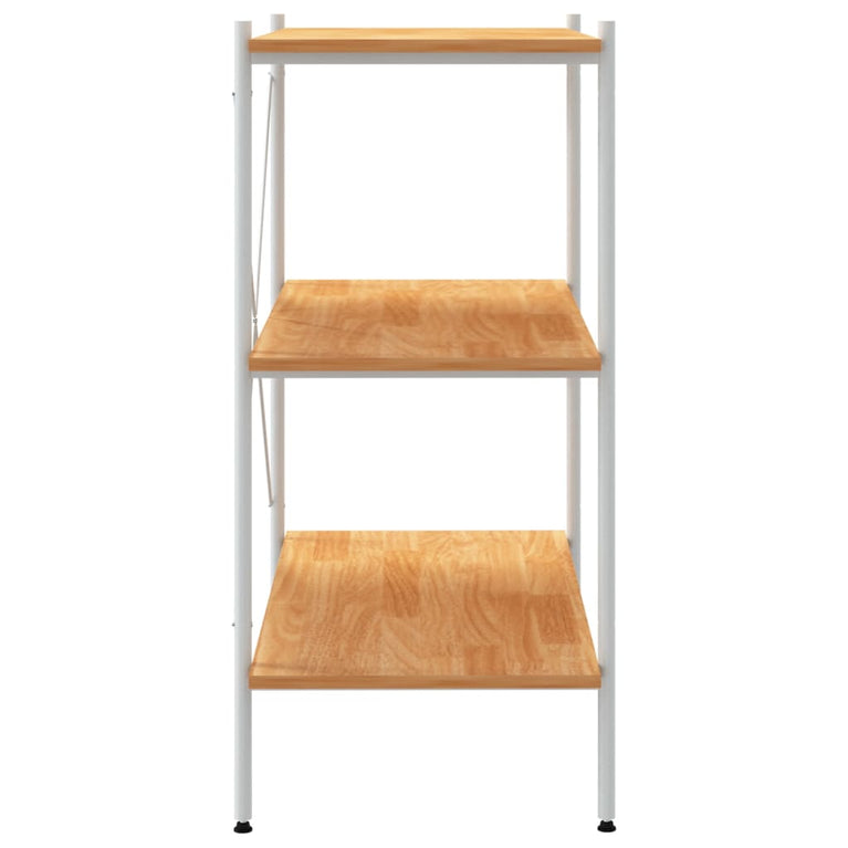Opbergrek 3-laags 80x40x92 cm wit en eikenkleurig