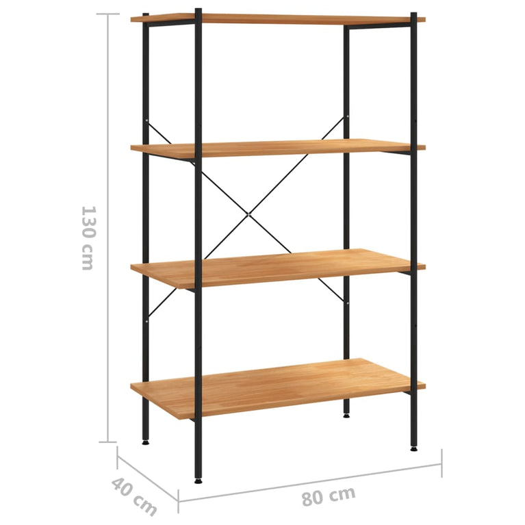 Opbergrek 4-laags 80x40x130 cm zwart en eikenkleurig MeubelReus