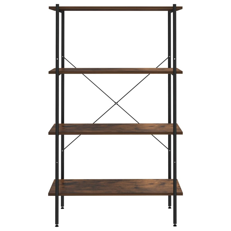Opbergrek 4-laags 80x40x130 cm zwart en donkerhoutkleurig MeubelReus