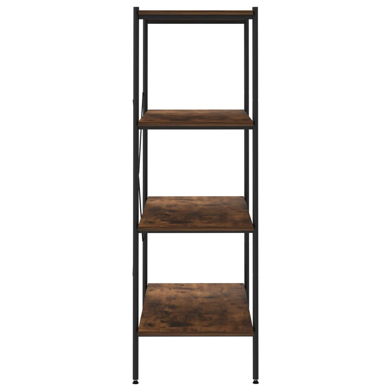 Opbergrek 4-laags 80x40x130 cm zwart en donkerhoutkleurig MeubelReus