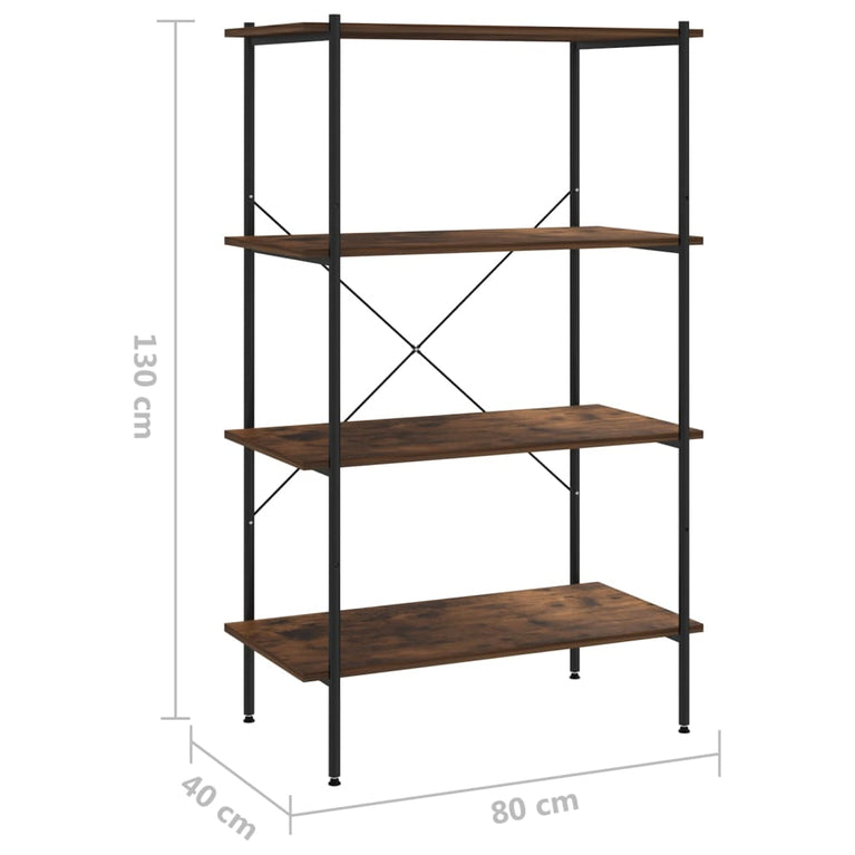 Opbergrek 4-laags 80x40x130 cm zwart en donkerhoutkleurig MeubelReus