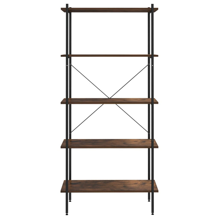 Opbergrek 5-laags 80x40x163 cm zwart en donkerhoutkleurig MeubelReus