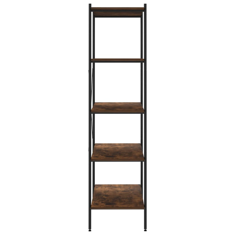 Opbergrek 5-laags 80x40x163 cm zwart en donkerhoutkleurig MeubelReus
