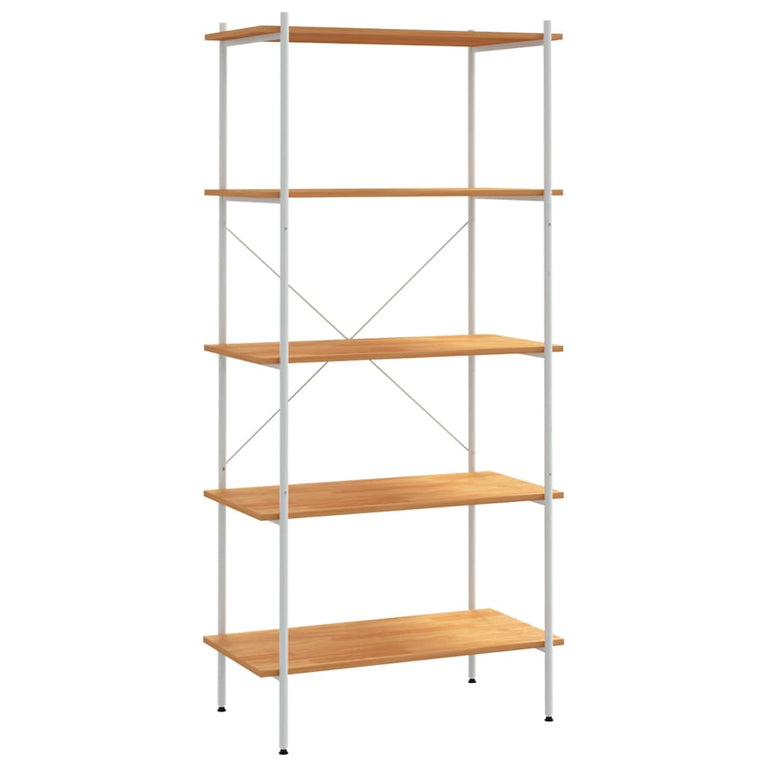 Opbergrek 5-laags 80x40x163 cm wit en eikenkleurig MeubelReus