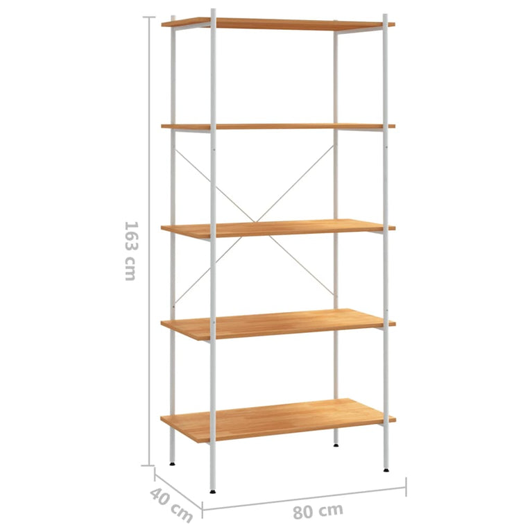 Opbergrek 5-laags 80x40x163 cm wit en eikenkleurig MeubelReus