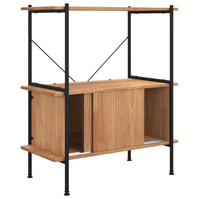 Opbergrek 3-laags met kast 80x40x92 cm staal en bewerkt hout MeubelReus