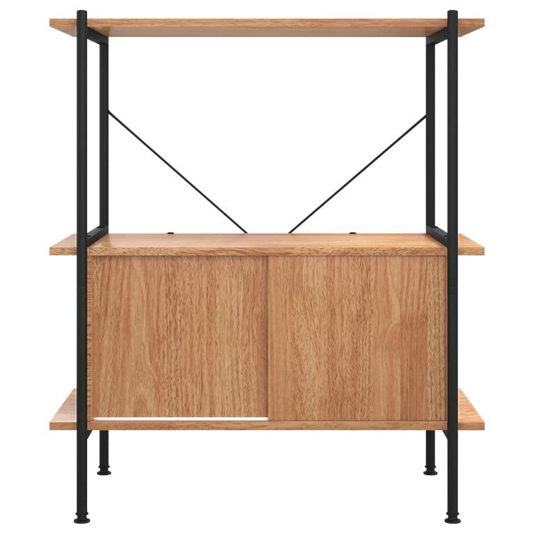 Opbergrek 3-laags met kast 80x40x92 cm staal en bewerkt hout MeubelReus