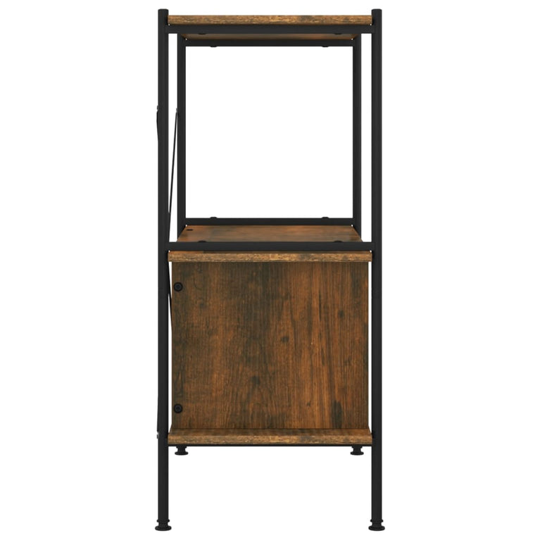 Opbergrek 3-laags met kast 80x40x92 cm staal en bewerkt hout MeubelReus