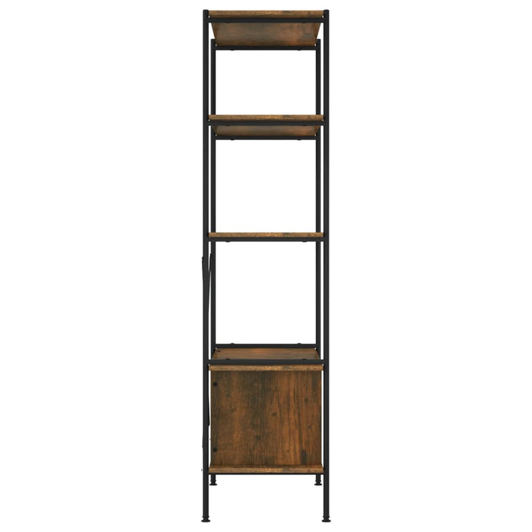 Opbergrek 5-laags met kast 80x40x163 cm staal en bewerkt hout MeubelReus