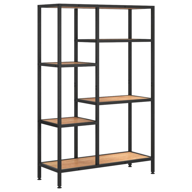 Boekenkast 80x30x120 cm staal en bewerkt hout MeubelReus