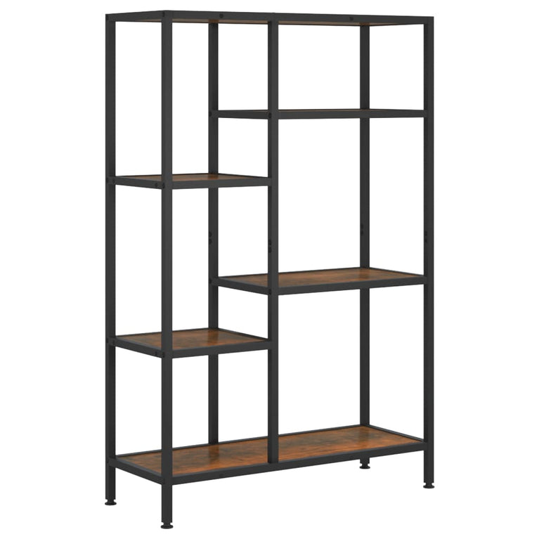 Boekenkast 80x30x120 cm staal en bewerkt hout MeubelReus