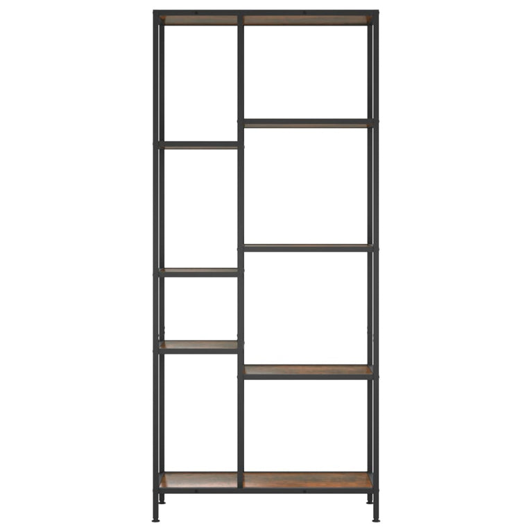 Boekenkast 80x30x180 cm staal en bewerkt hout MeubelReus