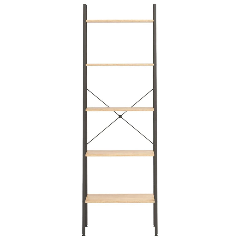 Opbergmeubel met 5 lagen 56x35x174 cm lichtbruin en zwart MeubelReus