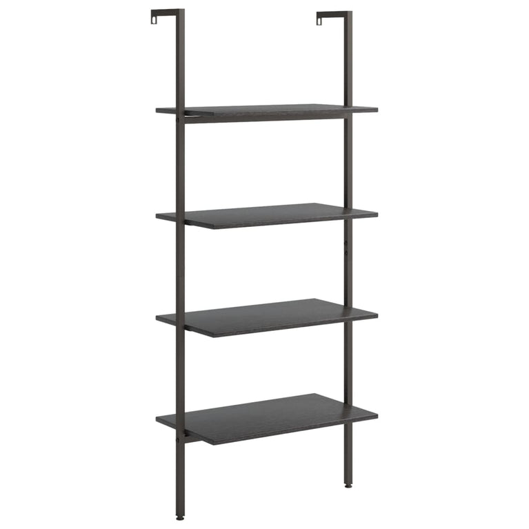Ladderrek met 4 schappen 64x35x152,5 cm zwart MeubelReus