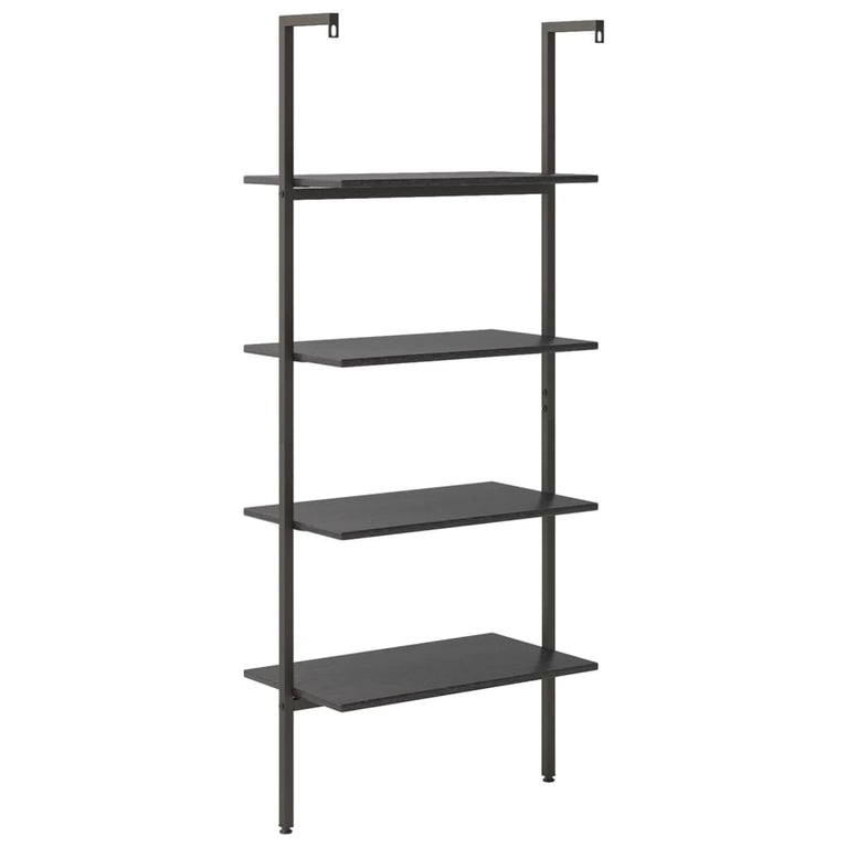 Ladderrek met 4 schappen 64x35x152,5 cm zwart MeubelReus