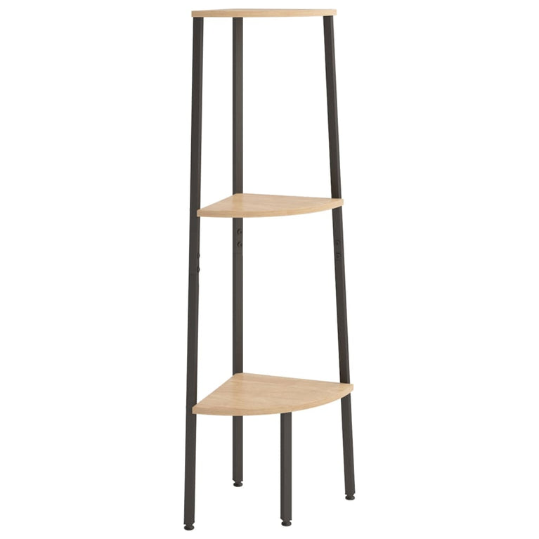 Hoekkastje met 3 schappen 45,5x31,5x120 cm lichtbruin en zwart MeubelReus