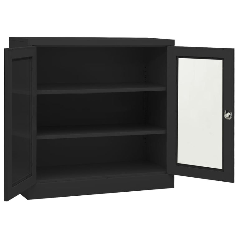 Kantoorkast 90x40x90 cm staal antracietkleurig MeubelReus